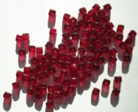 100 5mm Transparent Garnet Cube Beads